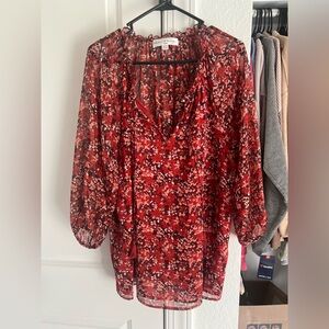 *NWOT* Chelsea & Theodore Vibrant Red Blouse
